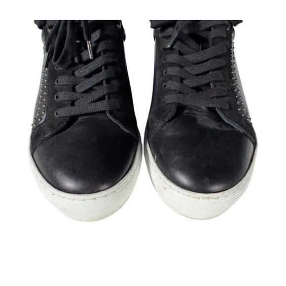 Zadig & Voltaire Women's Sz 37 (6.5) ZV1747 Black Leather Studded Sneakers - Picture 4 of 12